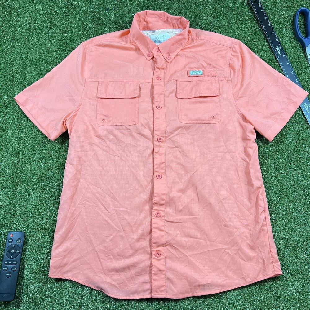 Ocean & Coast Youth Short Sleeve Fishing Shirt Pink XL
